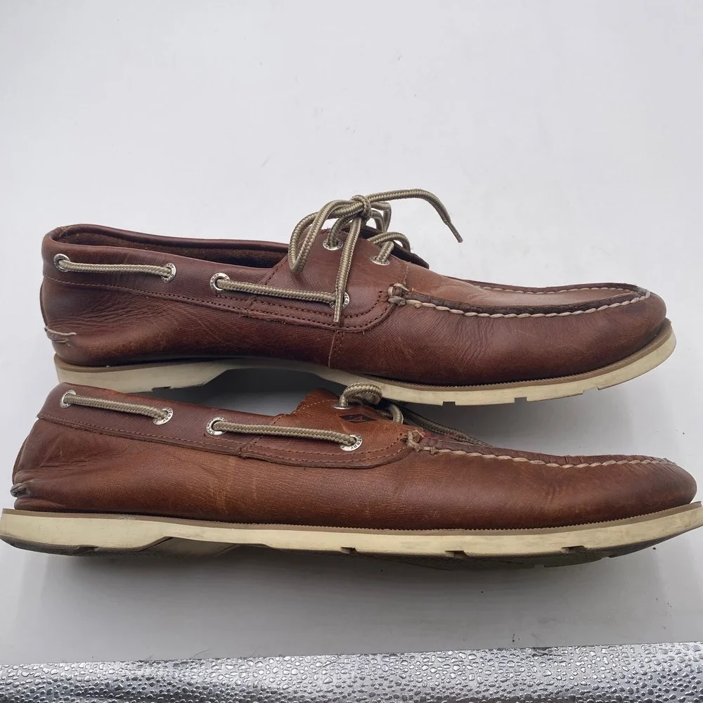 Sperry Top-Sider Authentic Original Boat Shoes Mens 15M Brown Leather STS15003